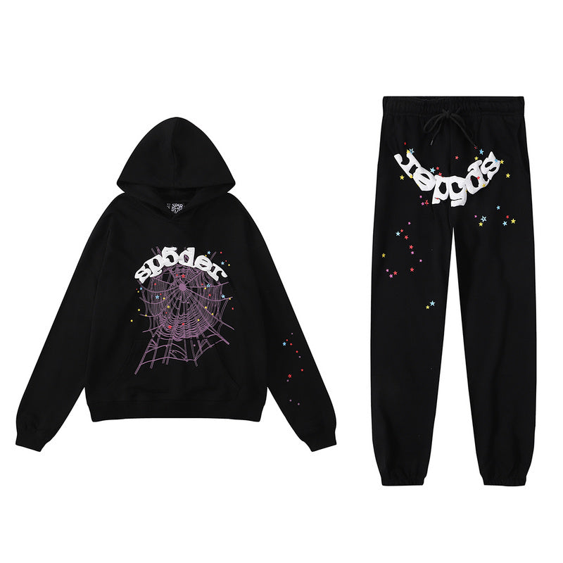 Sp5der Hoodie & Jogger Set – Black Streetwear Tracksuit