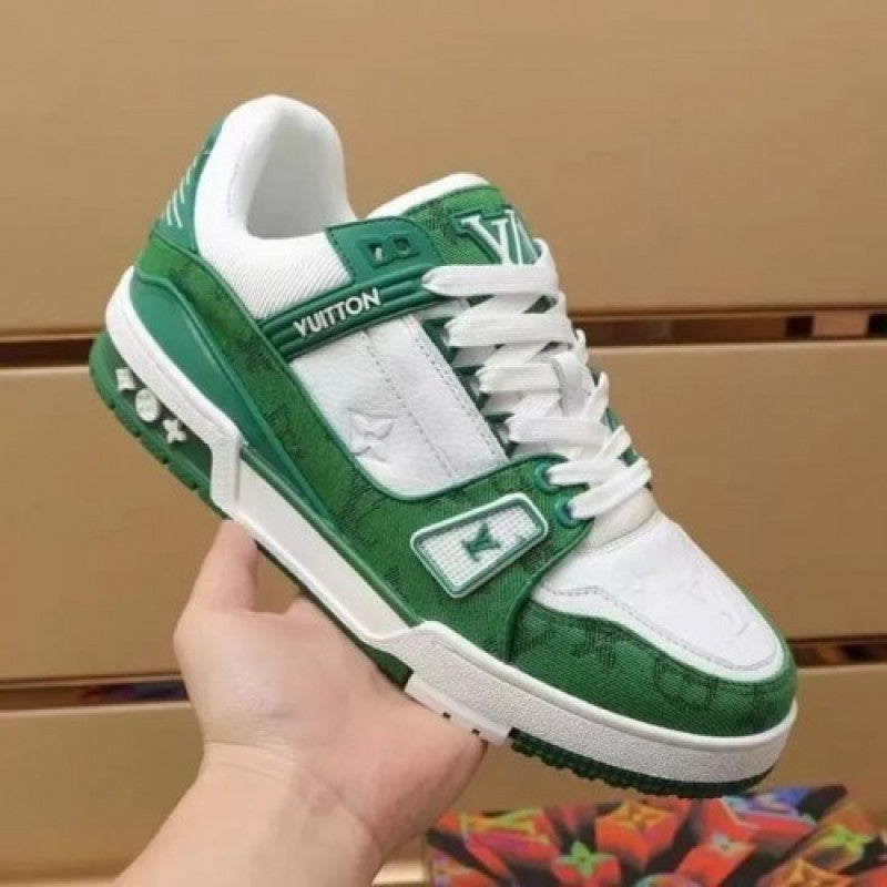 Louis Vuitton LV Trainer Sneakers Green monogram with LV kit