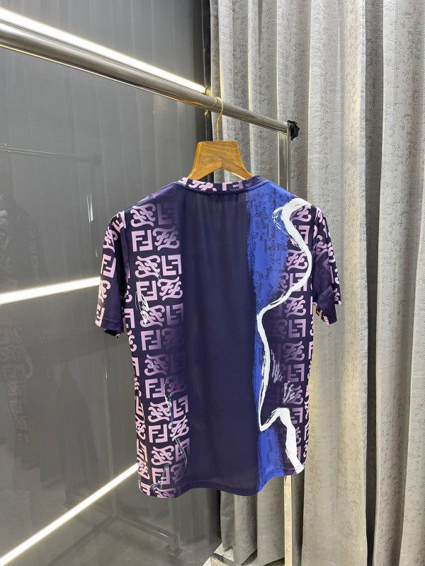 FENDI PURPLE MONOGRAM PRINT PREMIUM T-SHIRT
