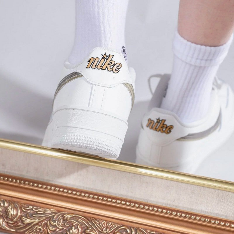 ..Nik ee Airforce 1 low double swoosh silver gold 221