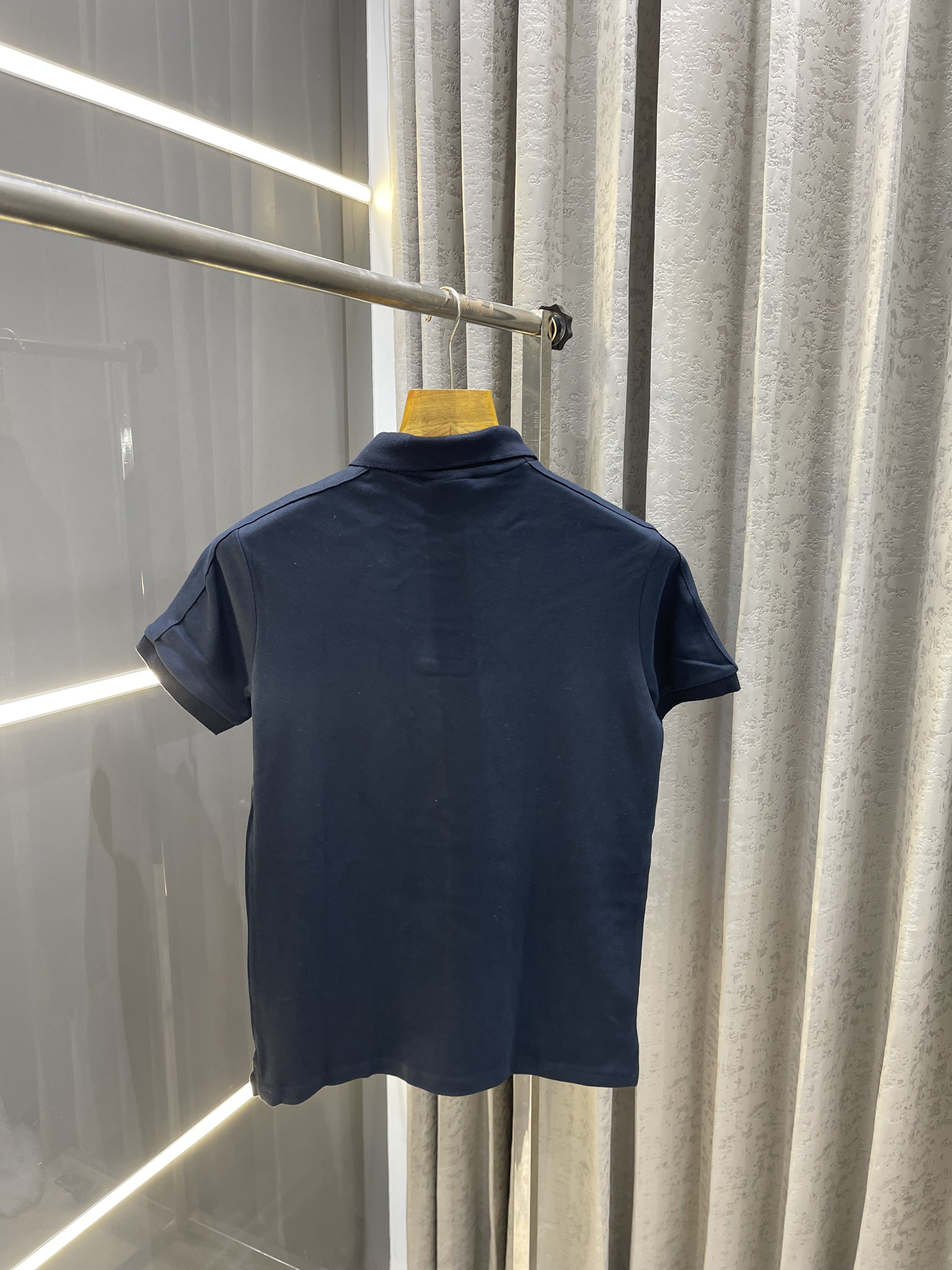 BOSS NAVY BLUE PRINTED PREMIUM POLO T-SHIRT