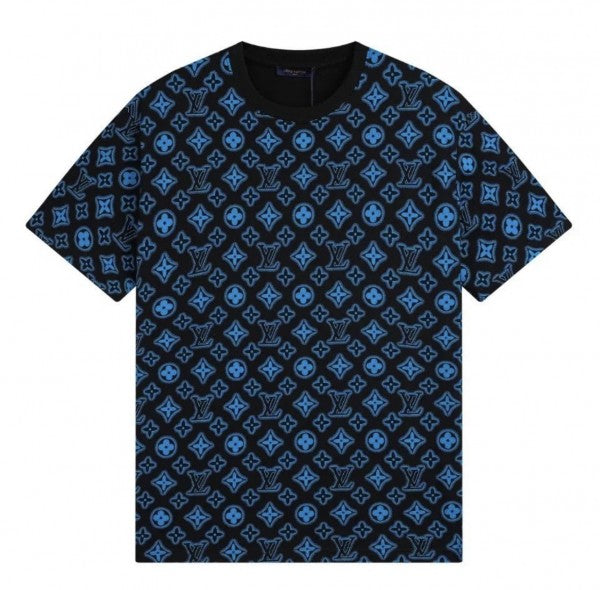 LOUIS VUITTO.N BLUE MONOGRAM PRINT PREMIUM OVERSIZED T-SHIRT