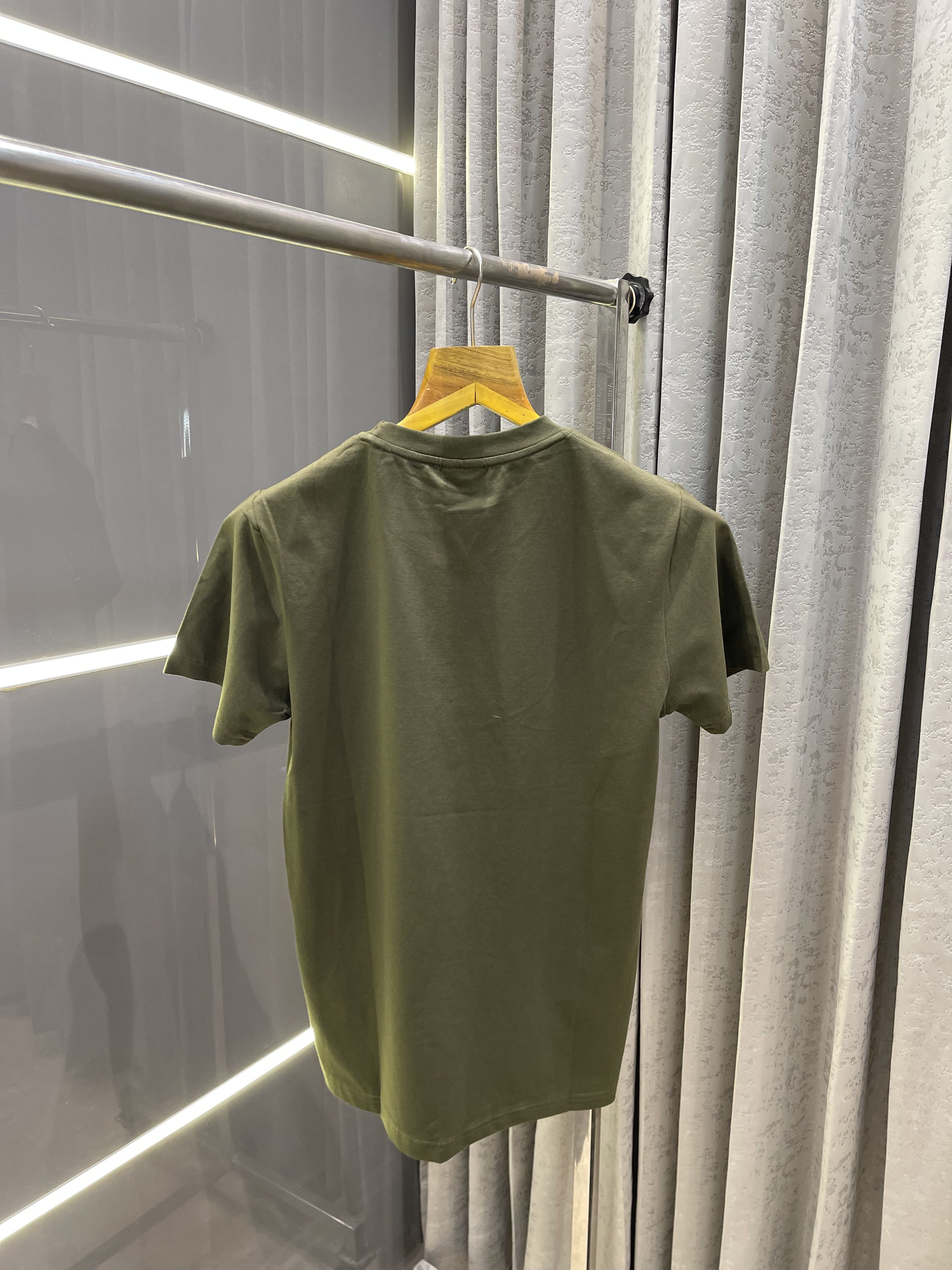 CALVIN KLEI.N OLIVE GREEN PRINTED PREMIUM T-SHIRT