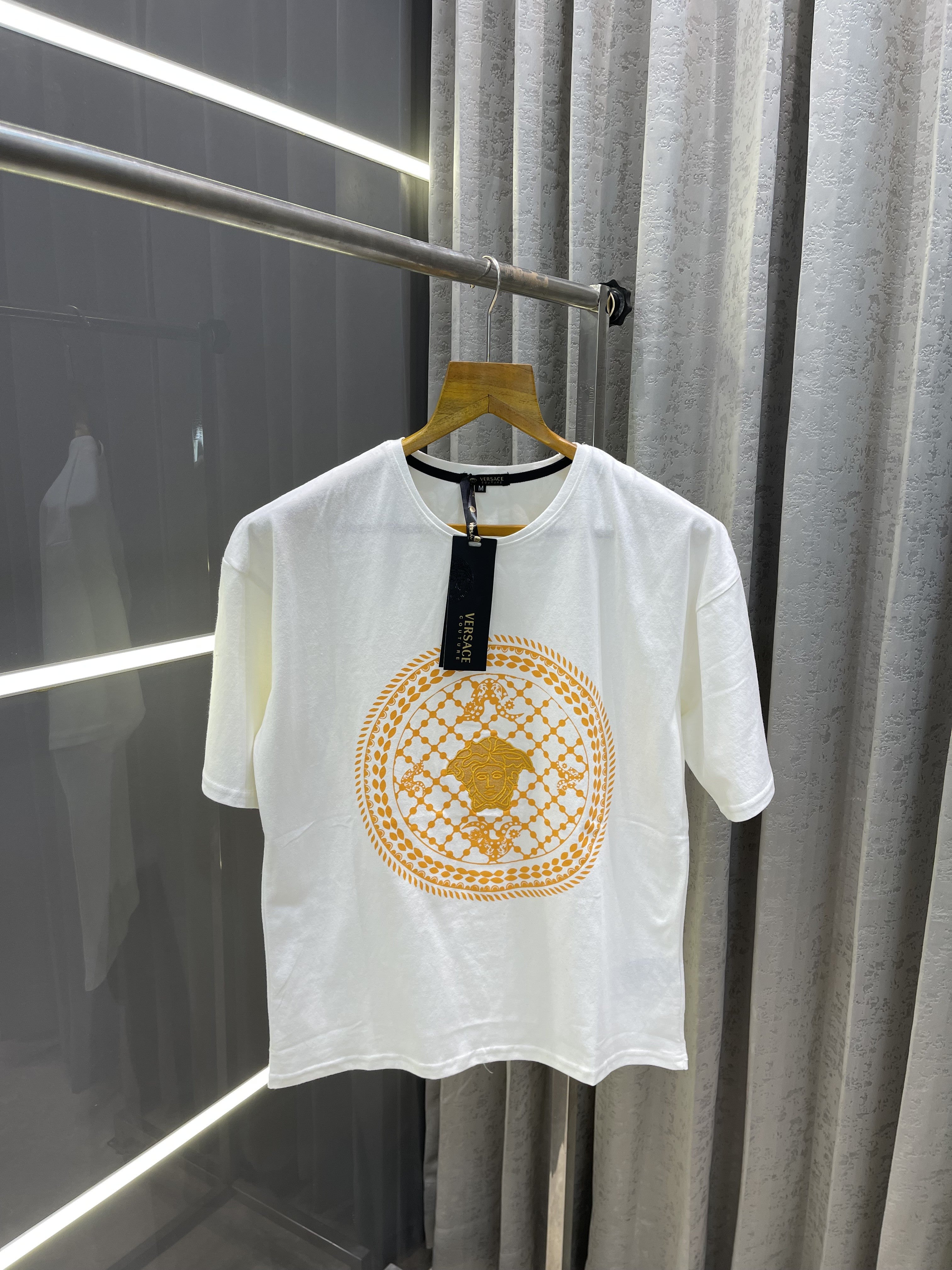 VERSACE WHITE PRINTED PREMIUM OVERSIZED T-SHIRT
