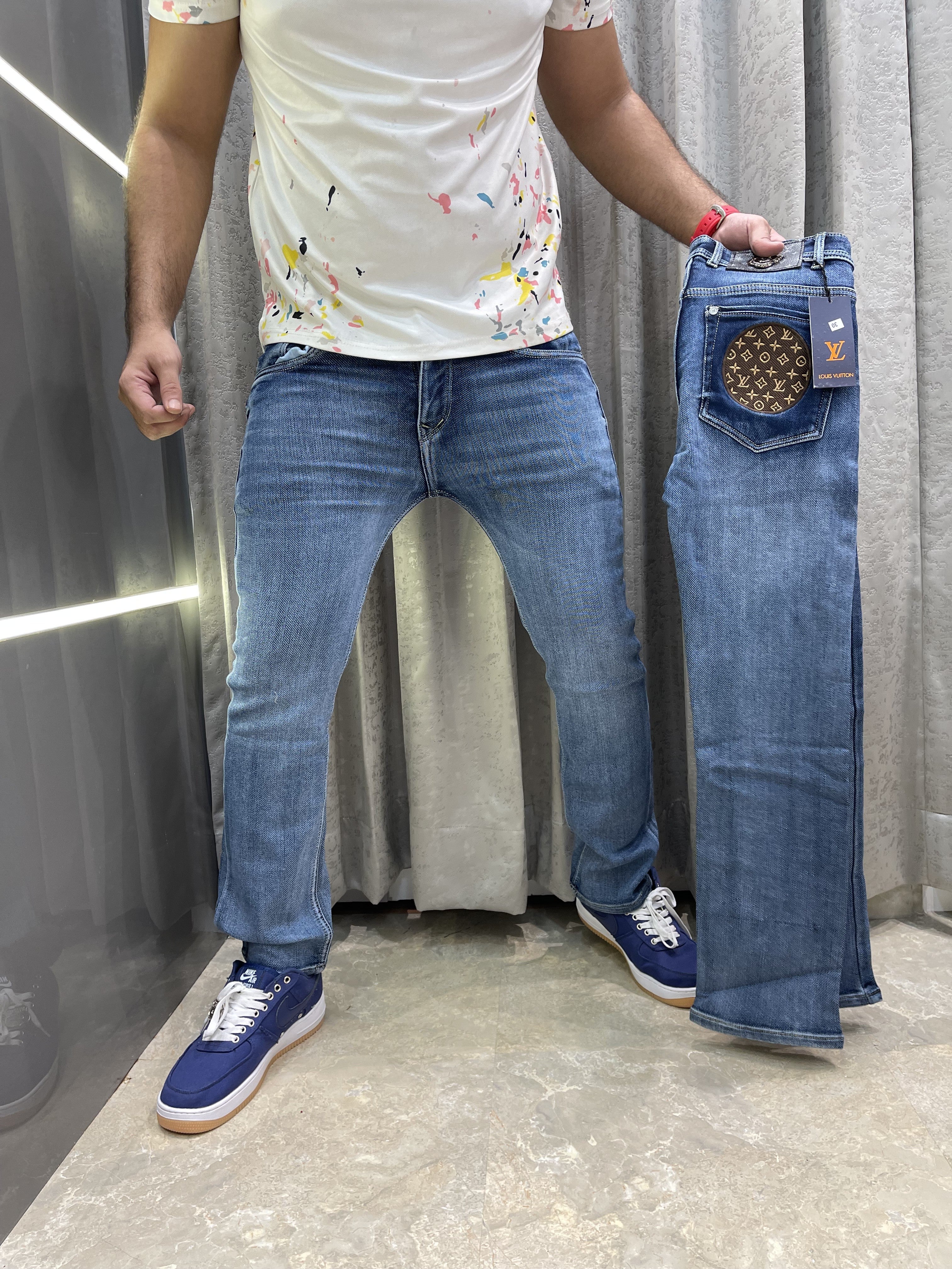 Big sale LOUIS VUITTO N MID BLUE MONOGRAM PRITN PREMIUM DENIM