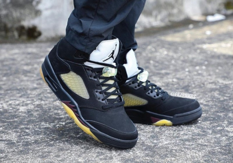 A Ma Maniere x Air Jordan 5 Burgundy Crush Black Pale Ivory FIX