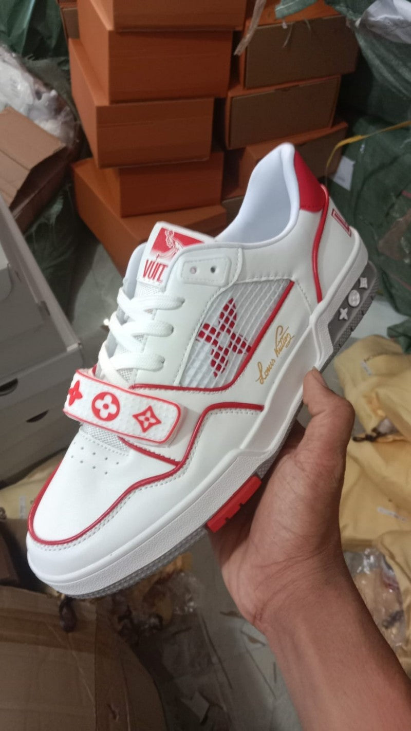 Lv Trainer Stripe Red White 415