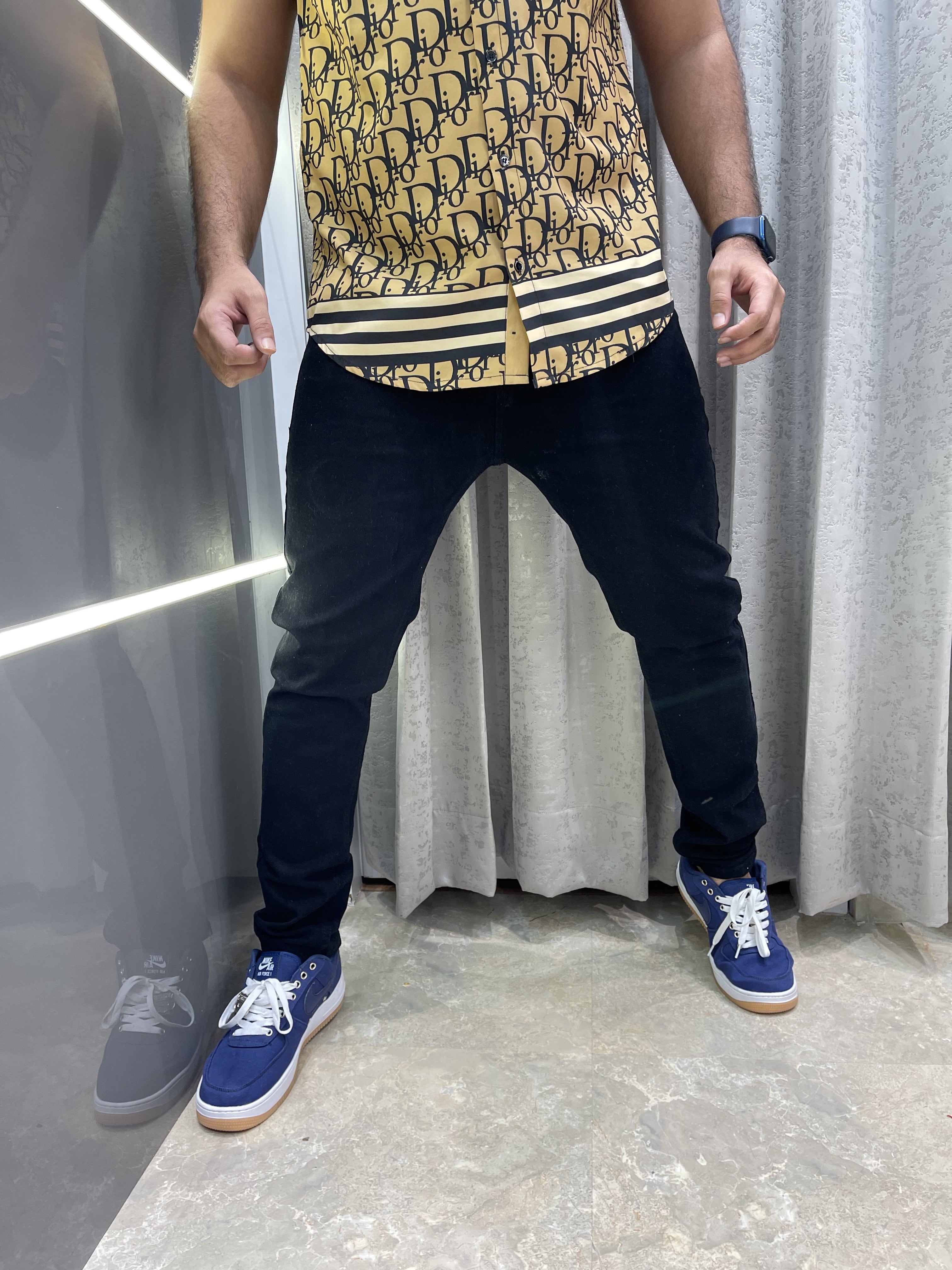 PHILIP PLEIN BLACK STEEL LOGO DENIM