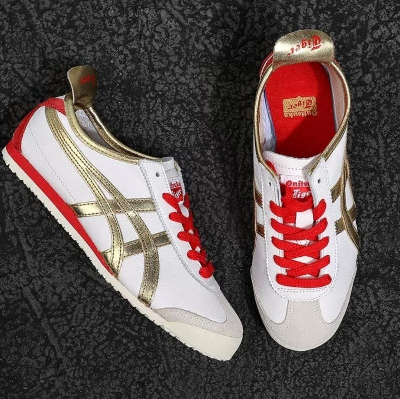 Onitsuka Tiger Mexico White Gold Red sale