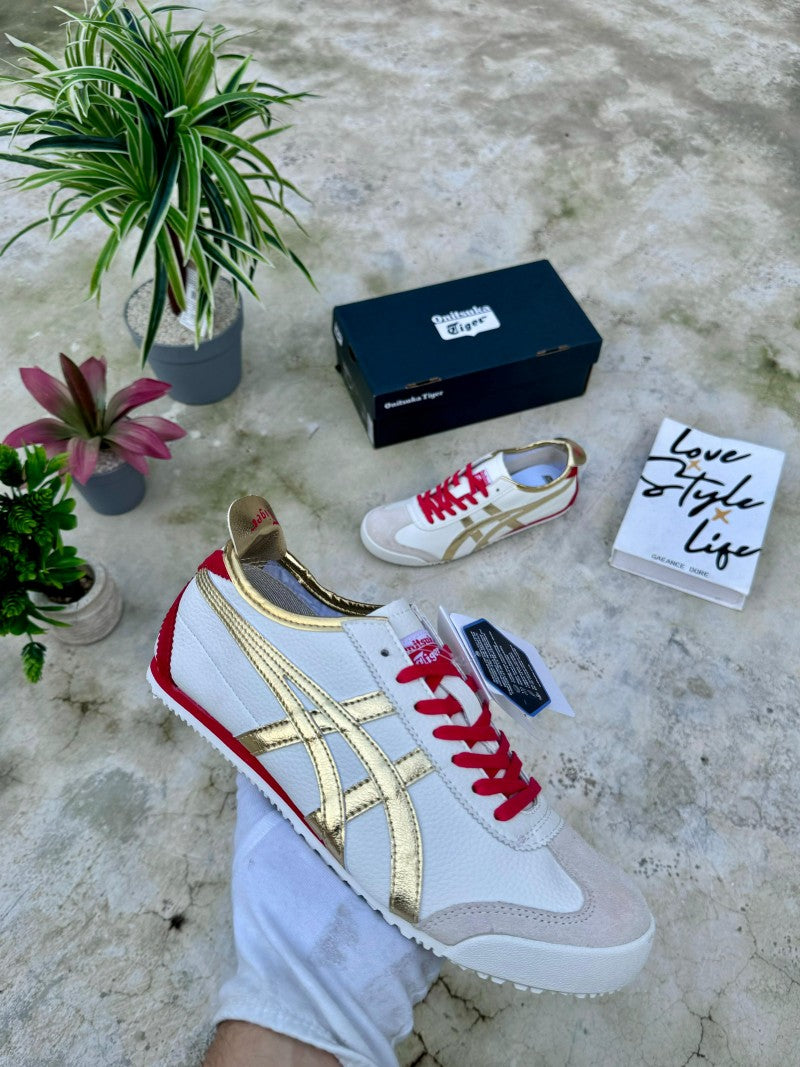 Onitsuka Tiger Mexico 66 White Gold Red (155)