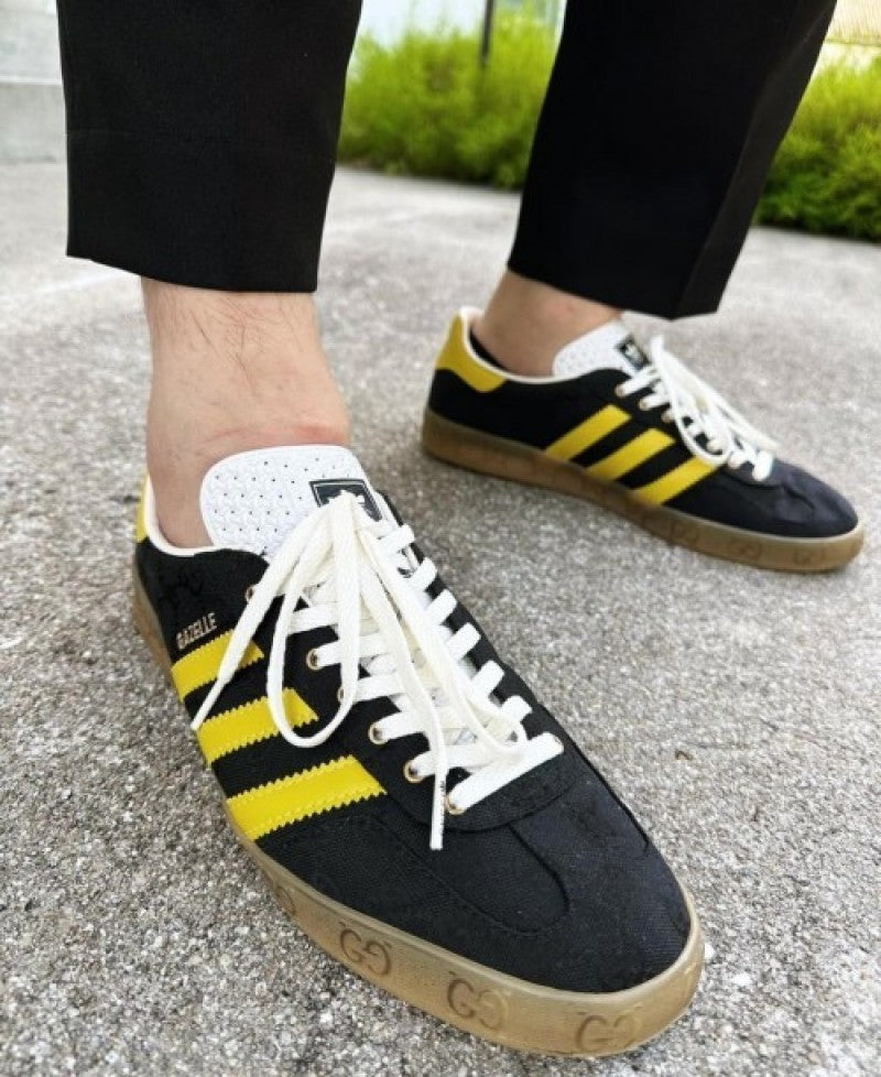 adida x guc gazelle black yellow