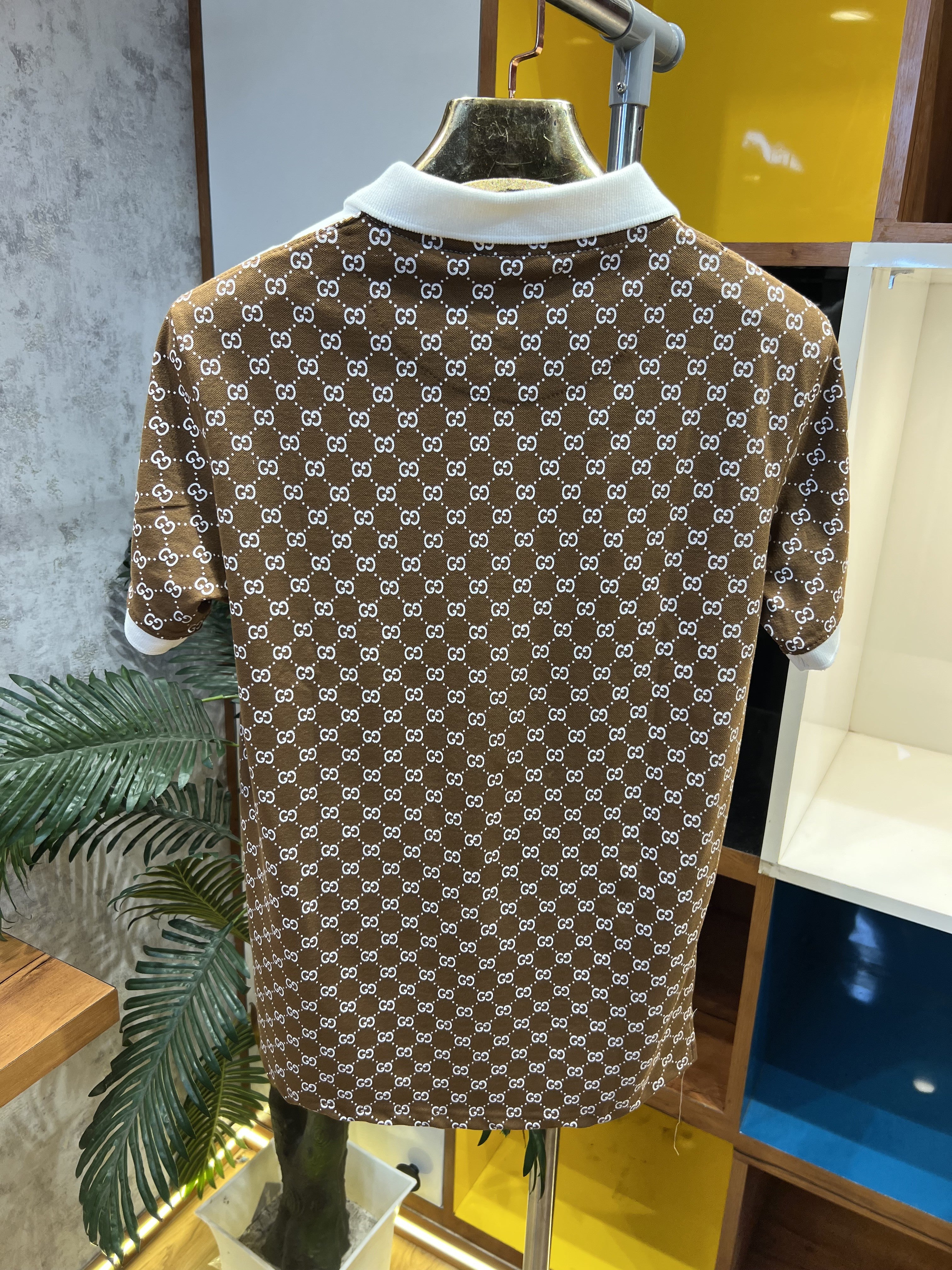 GUCC I PREMIUM POLO WHITE BROWN CC 112