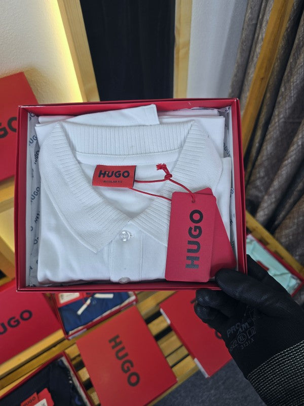 Hug o Collar T Shirt White M352-W