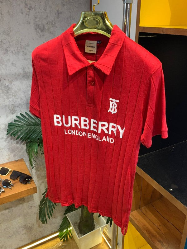 BURBERR Y KNITTED POLO HOT RED