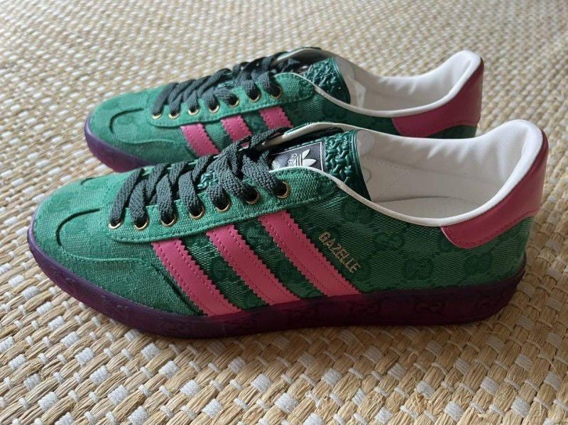 adidaas x guci Gazelle Green GG Monogram