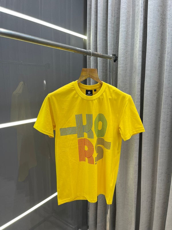 Big sale MICHAEL KOR.S YELLOW PRINTED PREMIUM T-SHIRT