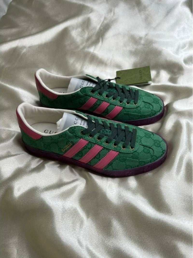 adidass x gazellee green pink fix