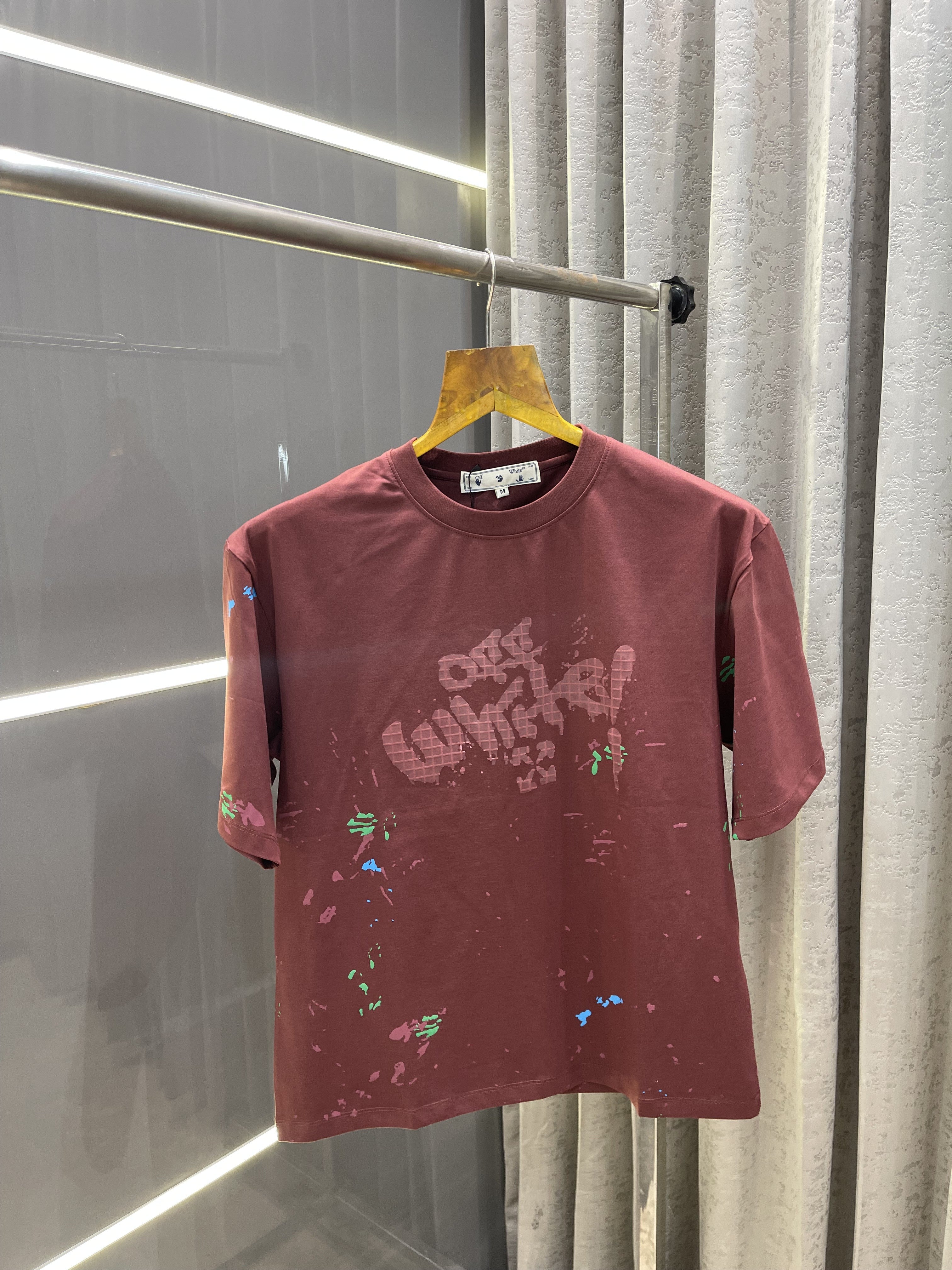 Big sale OFF-WHITE WINE PRINTED PREMIUM OVERSIZED T-SHIRT
