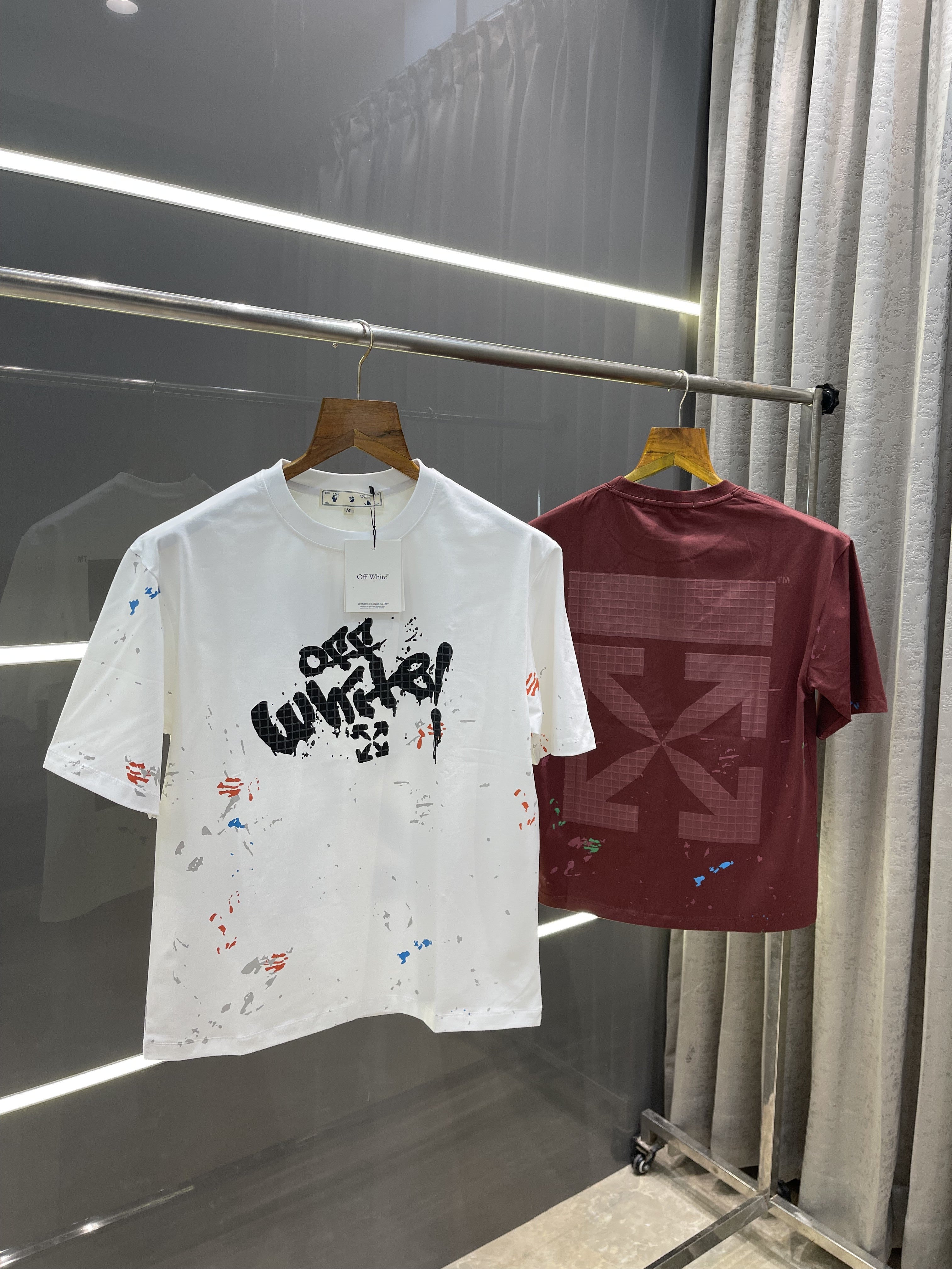 Big sale OFF-WHITE WINE PRINTED PREMIUM OVERSIZED T-SHIRT