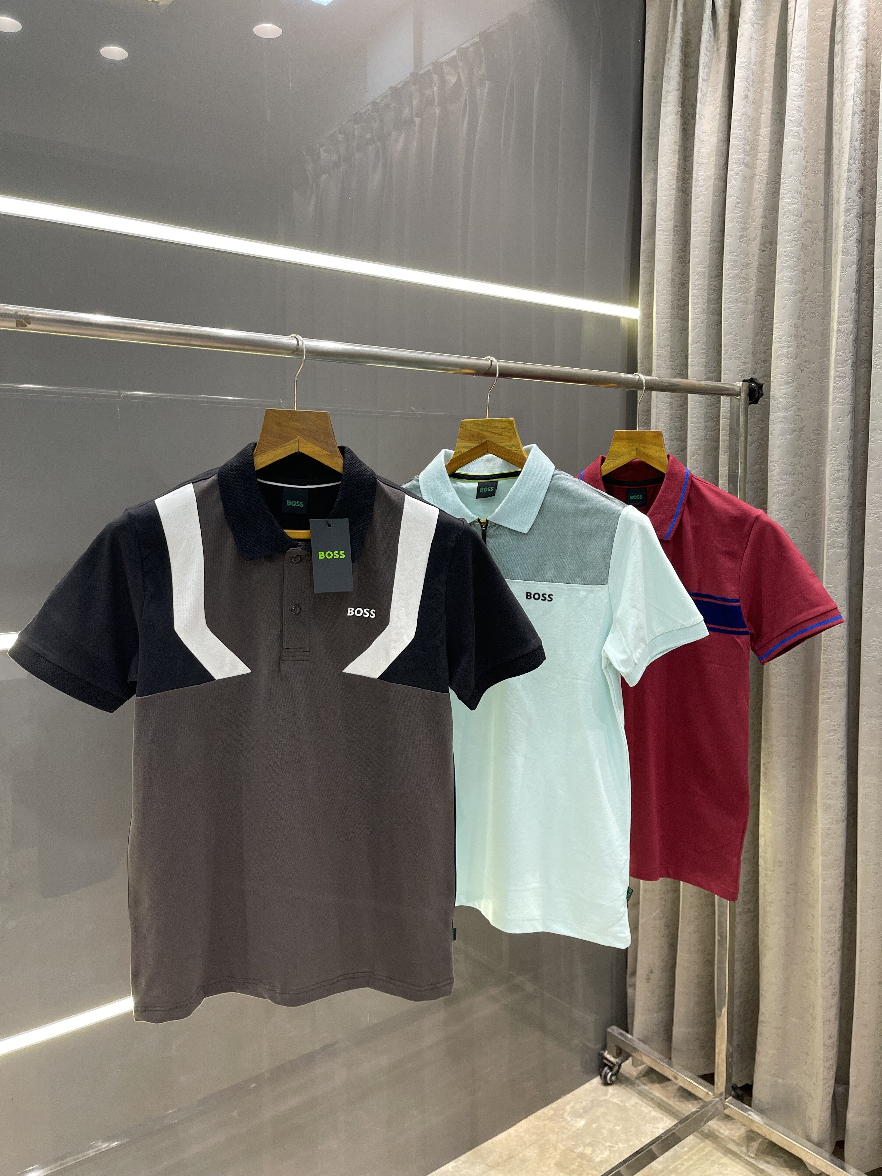 Big sale BOSS WINE PRINTED PREMIUM POLO T-SHIRT