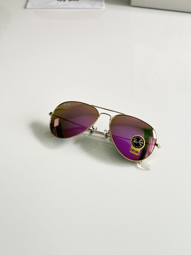 Rayban Aviator Gold Pink Mercury