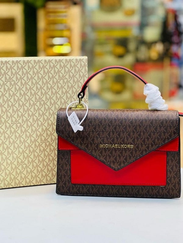 MICHAEL Michael Kors Ludlow Signature Leather Satchel Bag with box 72