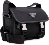 PRAD  A Black Re Nylon Messenger Bag 137
