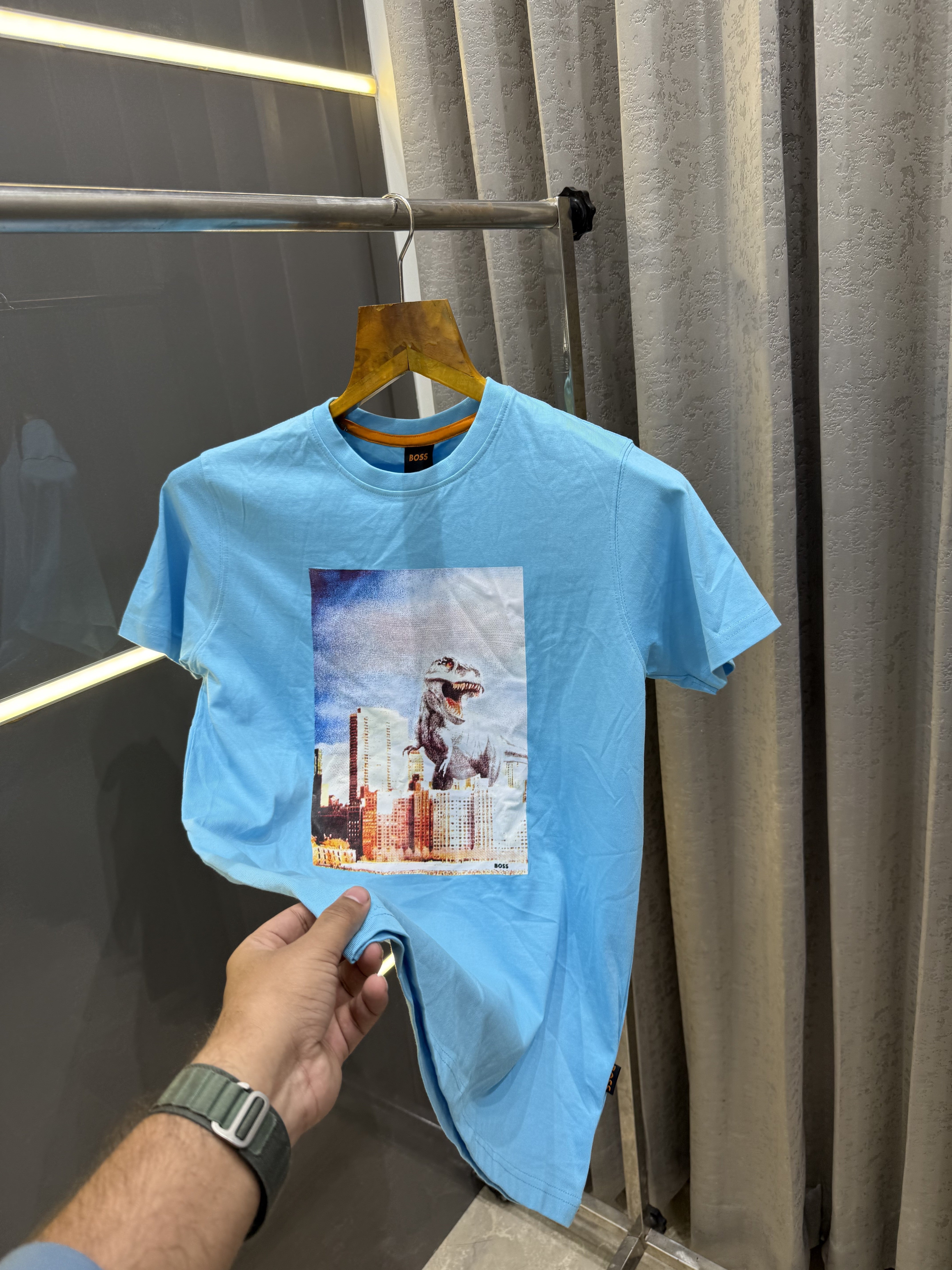 Big sale BOSS BLUE PRINTED PREMIUM T-SHIRT