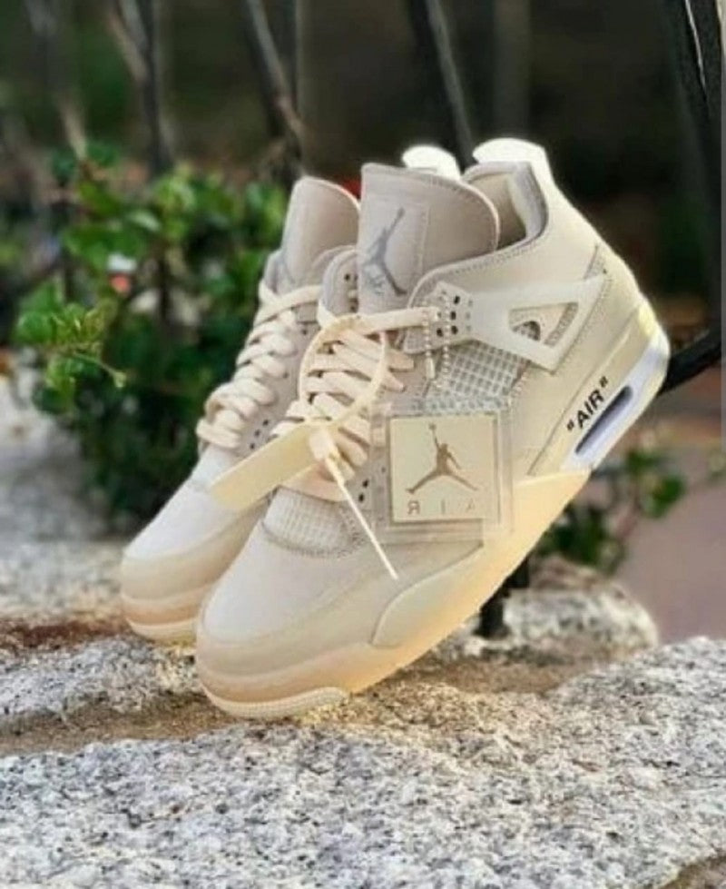 Air Jordan Retro 4 Off White Sail Semi UA (198)