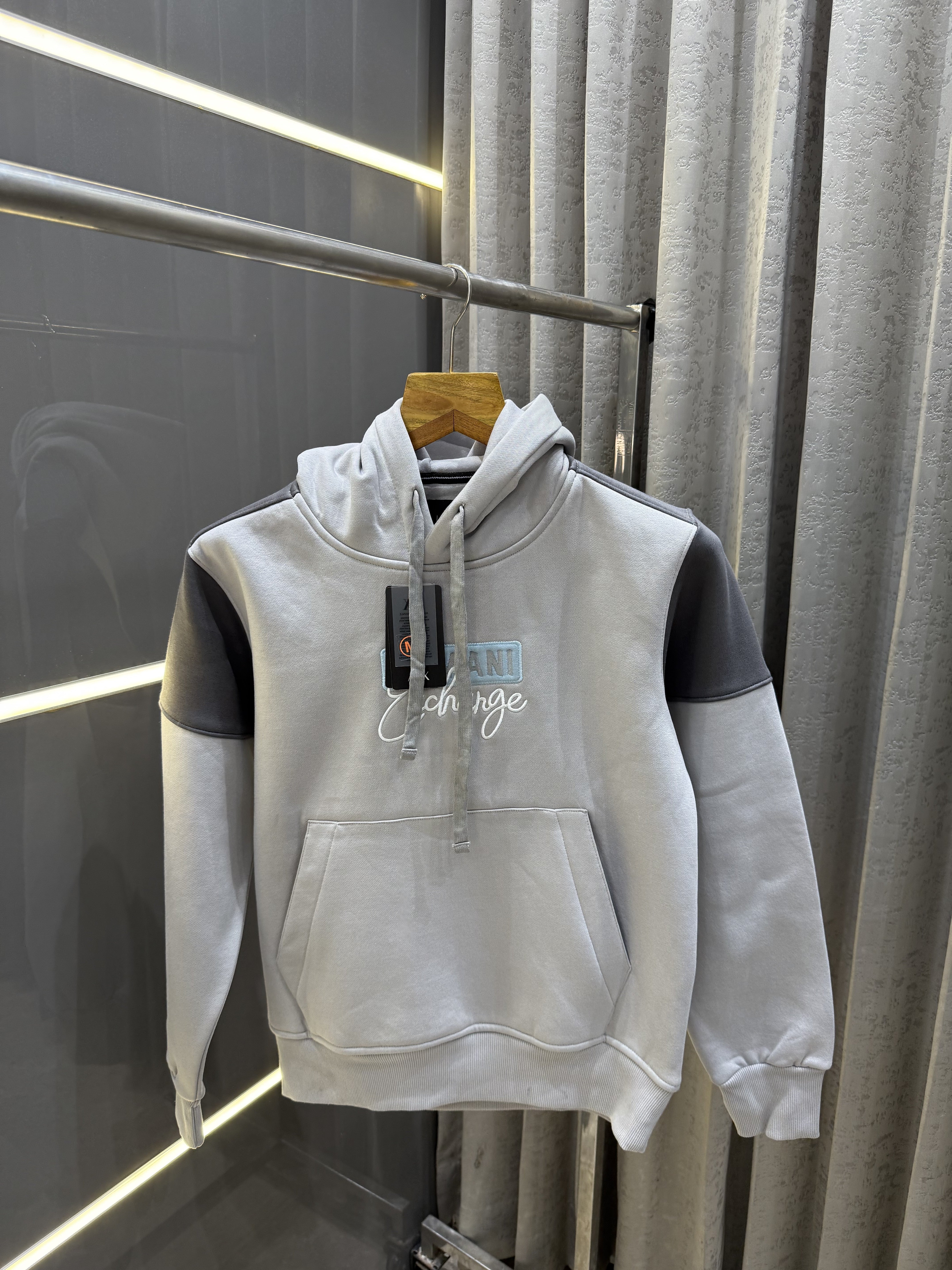 ARMAN.I GREY EMBROIDERY PRINT PREMIUM HOODIE