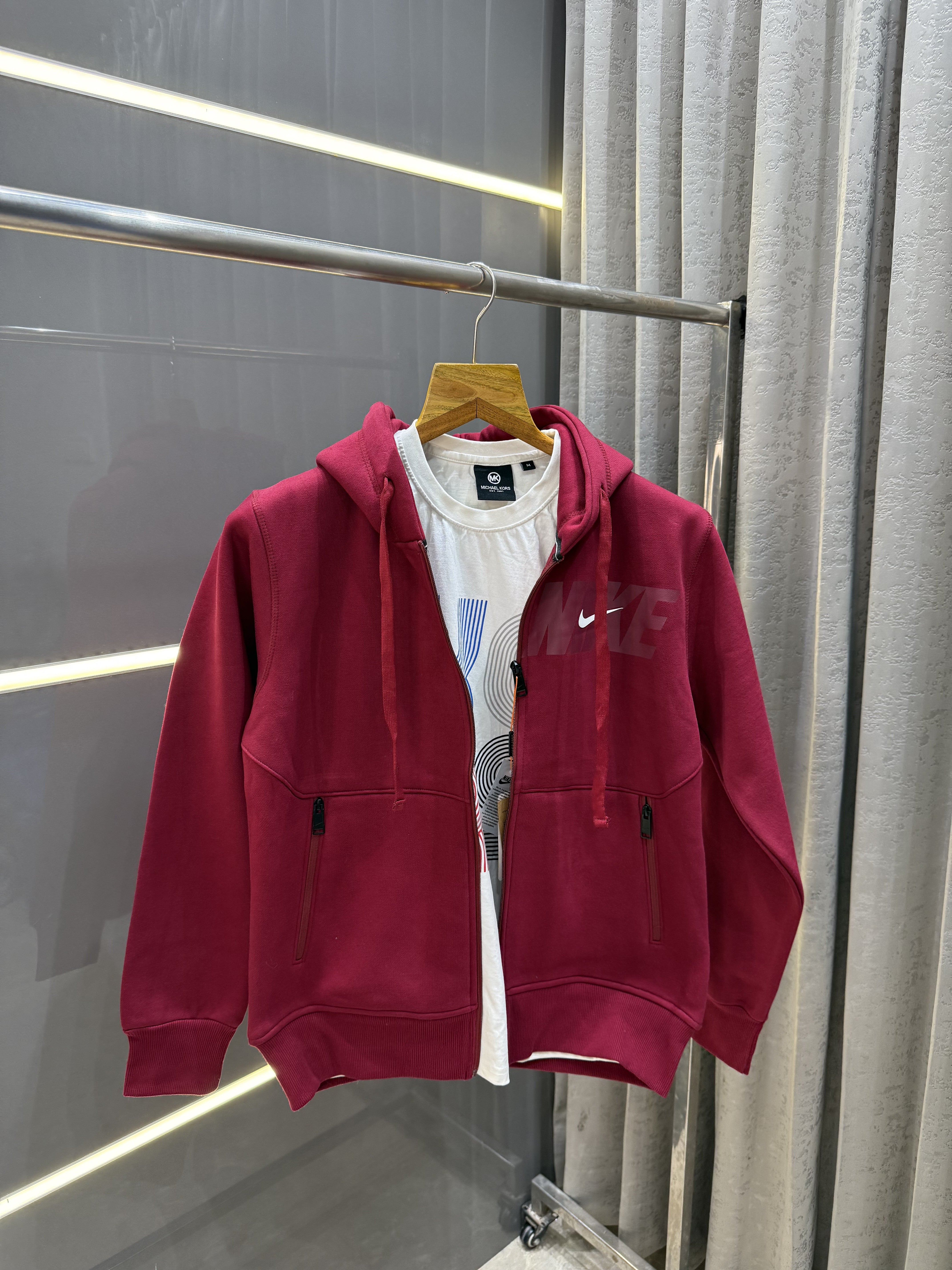 Big sale NIK.E MAROON PRINTED PREMIUM JACKET