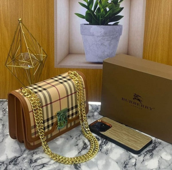 BURBERR Y MONOGRAM SLING WITH OG BOX DUST BAG AND BILLS 1016