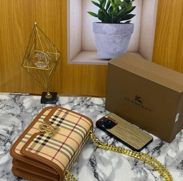BURBERR Y MONOGRAM SLING WITH OG BOX DUST BAG AND BILLS 1016