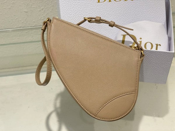 Christian  Dior  CD  Saddle  Rodeo  Bag  Pouch  With  OG  Box  &  Dust  Bag  (379  Apricot)