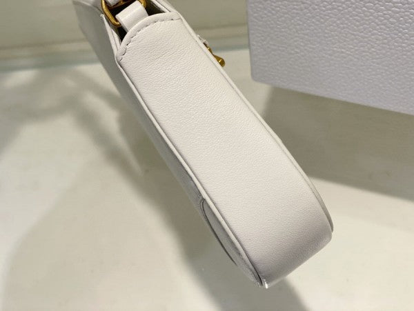 Christian Dior CD Saddle Rodeo Bag Pouch With OG Box & Dust Bag (379 White)