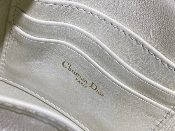 Christian Dior CD Saddle Rodeo Bag Pouch With OG Box & Dust Bag (379 White)