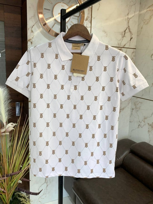 BURBERR Y POLO T-SHIRT 1087 WHITE