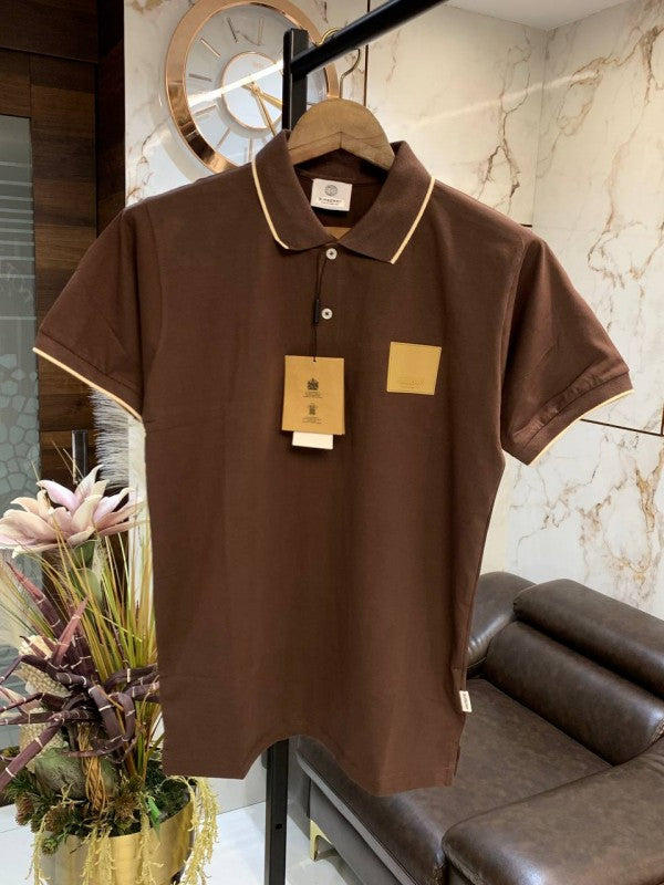 BURBERR Y POLO T-SHIRTS 1099 BROWN