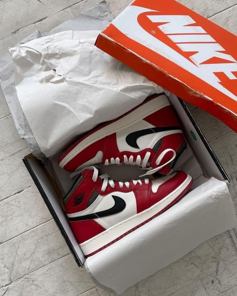 SEMI UA jordan 1 retro high chicago x lost found with sandy bros bill original box powder sole top