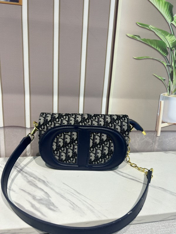 Christian  Dior  Signature  Oval  Camera  Bag  With  OG  Box  &  Dust  Bag  (8288  Blue)