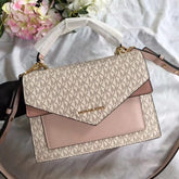 Michael  Kors  Mk  Ludlow  Signature  Leather  Satchel  Bag  With  Box  White  Pink  3323