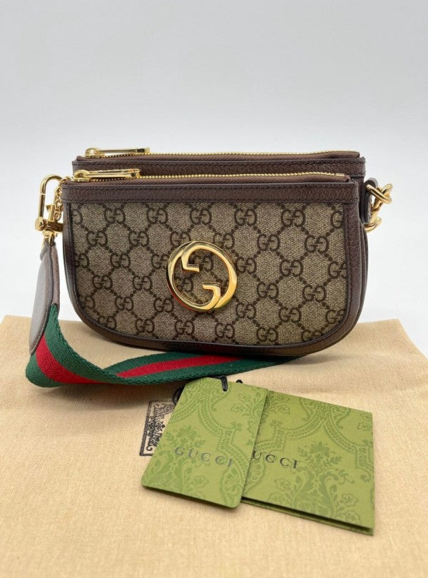 Gucc i GG Blondie Mini and Ebony Canvas Shoulder Bag With magnetic box 365