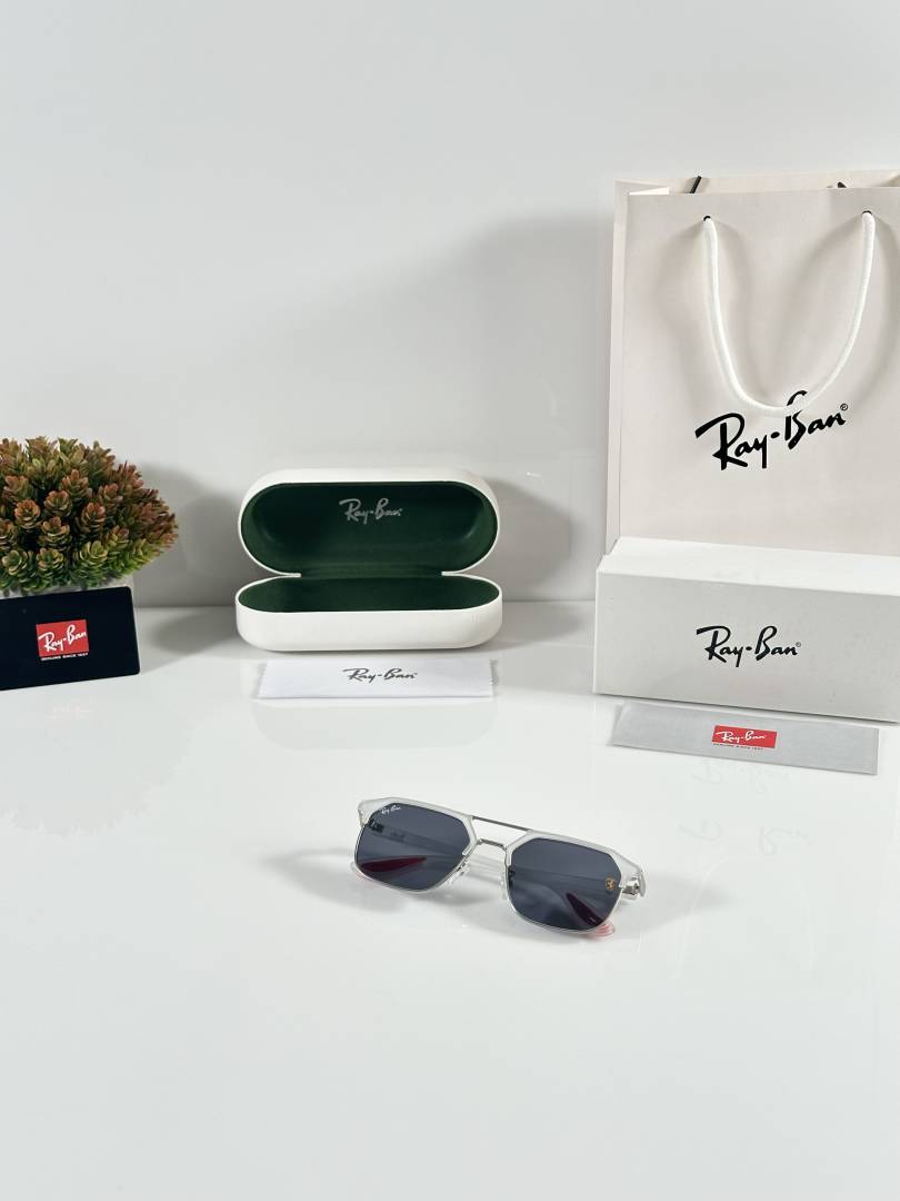 Rayban 04 Ice Black Red Tip