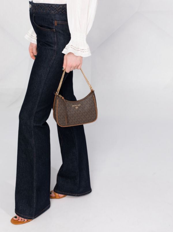 Michael  Kors  MK  Jet  Set  Charm  Small  Logo  Pochette  With  OG  Box  (5575  Coffee  Brown)