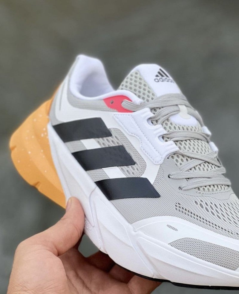 adistar running grey one carbon flash orange