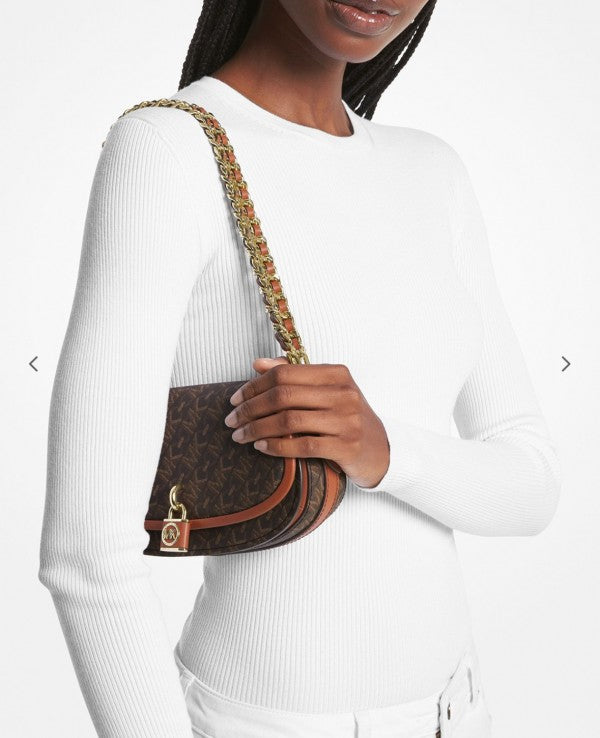 Michael Kors Small Mila Cross Body Bag With OG Box & Dust Bag Coffee Brown 20236