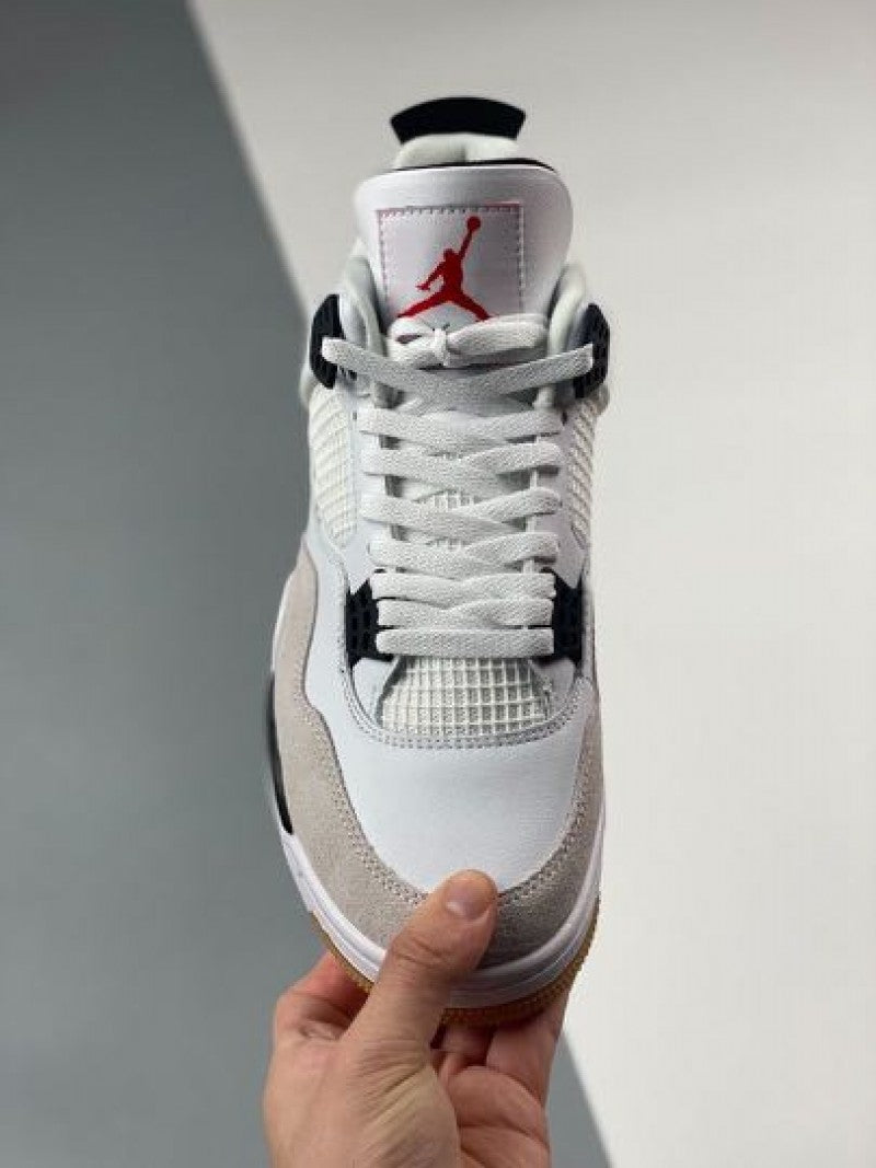 Nikee Air Jordan 4 SB White and Black Semi UA