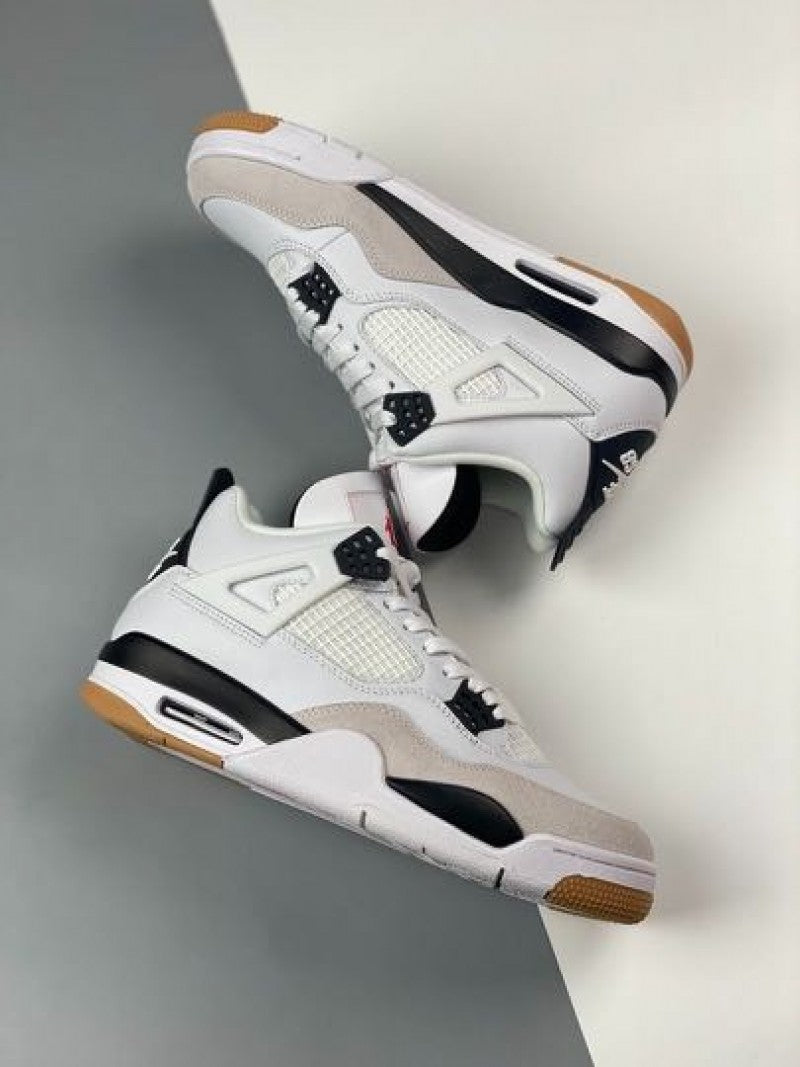 Nikee Air Jordan 4 SB White and Black Semi UA