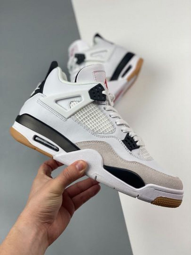 Nikee Air Jordan 4 SB White and Black Semi UA