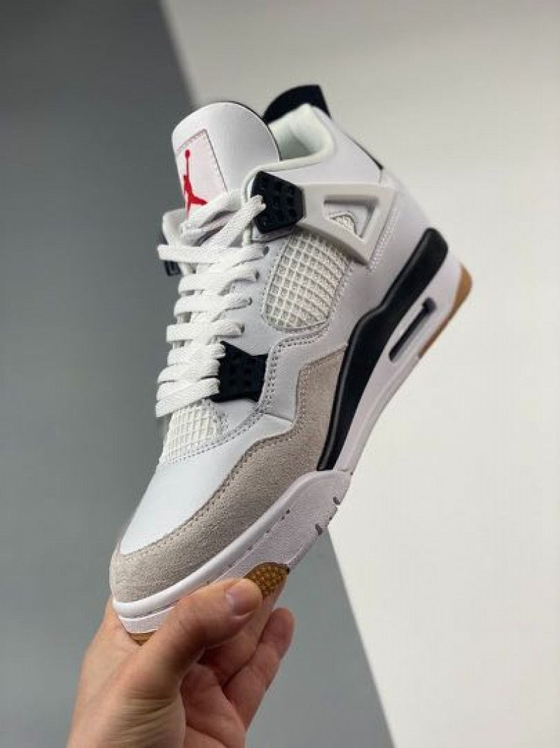Nikee Air Jordan 4 SB White and Black Semi UA